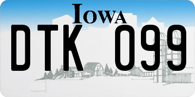 IA license plate DTK099