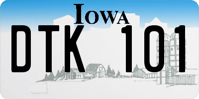 IA license plate DTK101