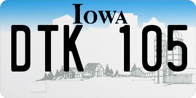 IA license plate DTK105