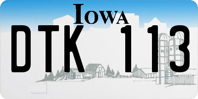 IA license plate DTK113