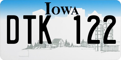 IA license plate DTK122