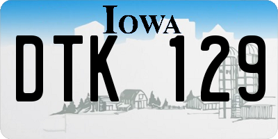 IA license plate DTK129