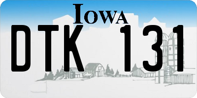 IA license plate DTK131