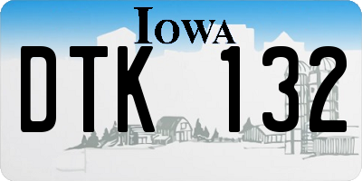 IA license plate DTK132