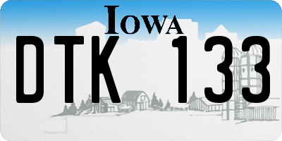 IA license plate DTK133