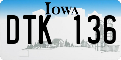 IA license plate DTK136