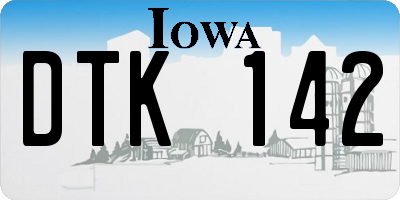 IA license plate DTK142