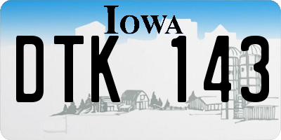 IA license plate DTK143