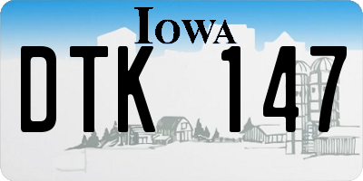 IA license plate DTK147