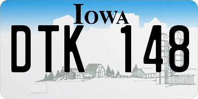 IA license plate DTK148