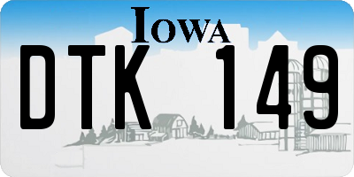 IA license plate DTK149