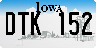 IA license plate DTK152