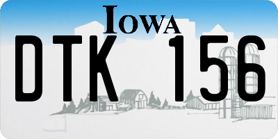 IA license plate DTK156