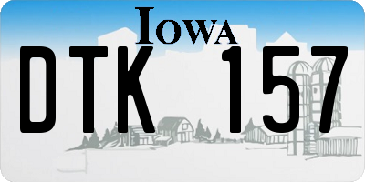IA license plate DTK157