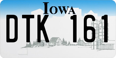 IA license plate DTK161