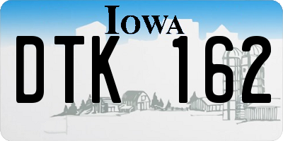 IA license plate DTK162