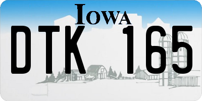 IA license plate DTK165