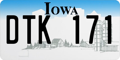 IA license plate DTK171