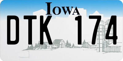 IA license plate DTK174