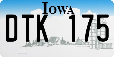 IA license plate DTK175