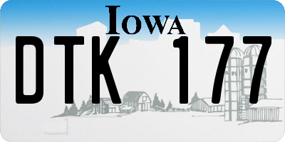 IA license plate DTK177