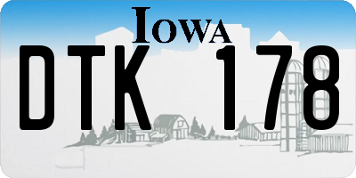 IA license plate DTK178
