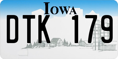 IA license plate DTK179