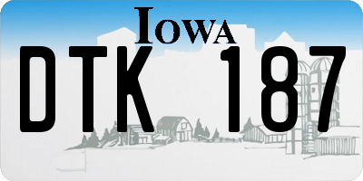 IA license plate DTK187