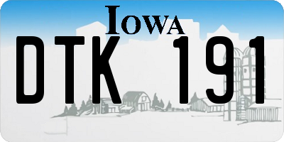 IA license plate DTK191