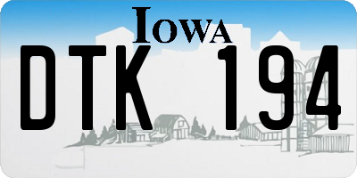IA license plate DTK194