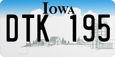IA license plate DTK195