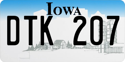 IA license plate DTK207
