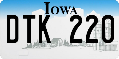 IA license plate DTK220
