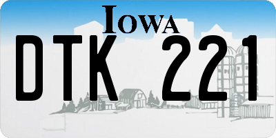 IA license plate DTK221
