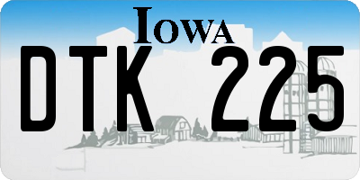 IA license plate DTK225