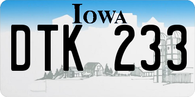 IA license plate DTK233