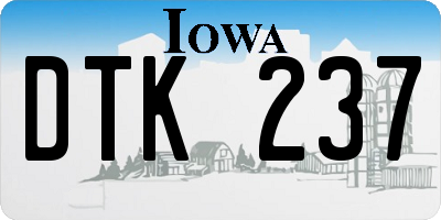 IA license plate DTK237
