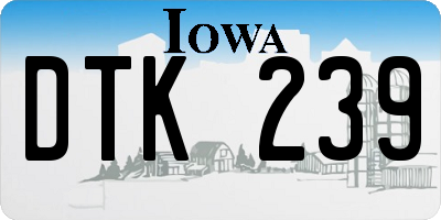 IA license plate DTK239