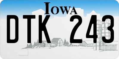 IA license plate DTK243