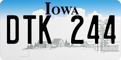 IA license plate DTK244