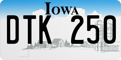 IA license plate DTK250