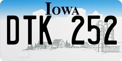 IA license plate DTK252