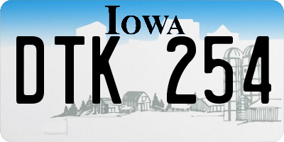 IA license plate DTK254