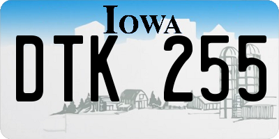 IA license plate DTK255