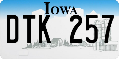 IA license plate DTK257