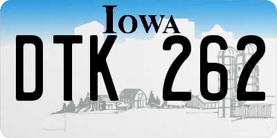 IA license plate DTK262
