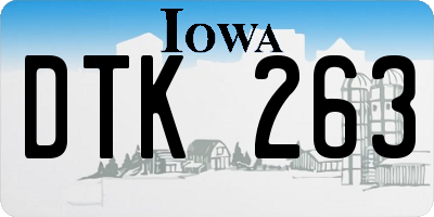 IA license plate DTK263