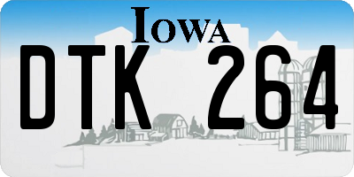IA license plate DTK264