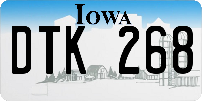 IA license plate DTK268