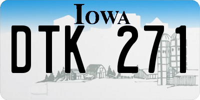 IA license plate DTK271